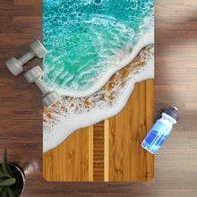 Load image into Gallery viewer, Blue Wave Rubber Yoga Mat
