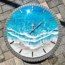 Load image into Gallery viewer, Rose Gold Accent Beach Clock
