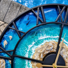 Load image into Gallery viewer, Tranquil Blue Island Clock - Ready to Ship
