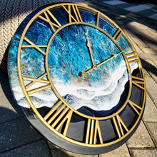 Load image into Gallery viewer, Dark Golden Wave Clock
