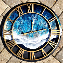 Load image into Gallery viewer, Dark Golden Wave Clock
