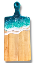 Load image into Gallery viewer, Turquoise Ocean Wave Serving Board with Handle
