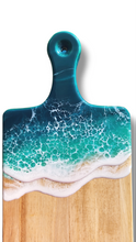 Load image into Gallery viewer, Turquoise Ocean Wave Serving Board with Handle
