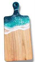 Load image into Gallery viewer, Turquoise Ocean Wave Serving Board with Handle
