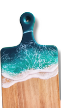 Load image into Gallery viewer, Turquoise Ocean Wave Serving Board with Handle
