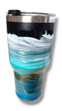 Load image into Gallery viewer, 20oz. Turquoise, Gold &amp; White Tumbler
