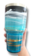 Load image into Gallery viewer, 20oz. Turquoise, Gold &amp; White Tumbler
