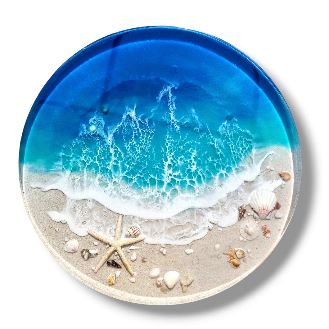 Blue Gulf Coast Beach Lazy Susan