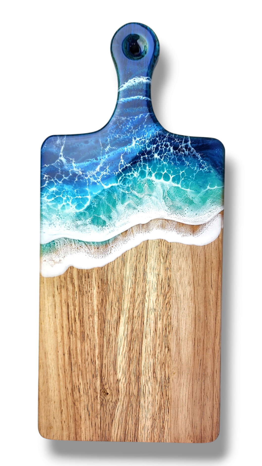 Blue Ocean Wave Serving Board with Handle