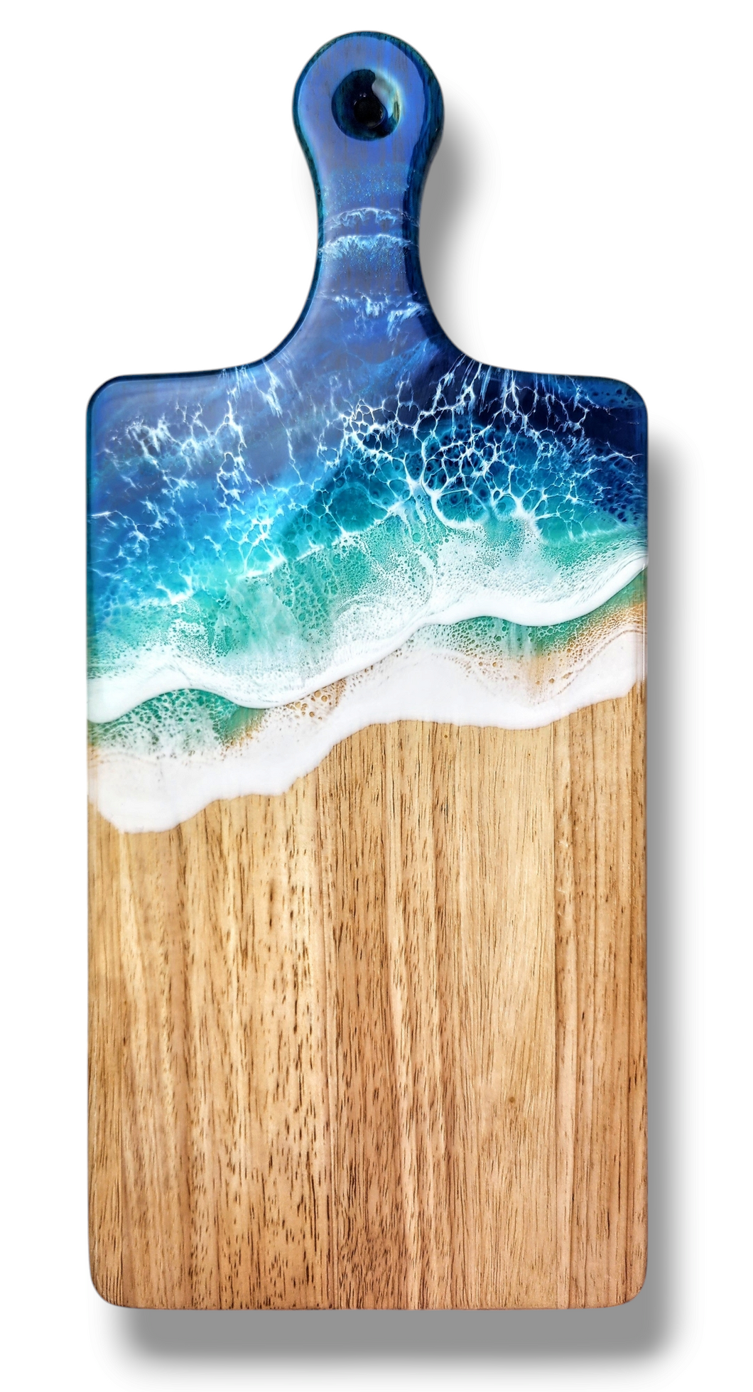 Blue Ocean Wave Serving Board with Handle