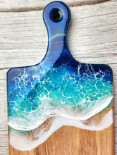 Load image into Gallery viewer, Blue Ocean Wave Serving Board with Handle
