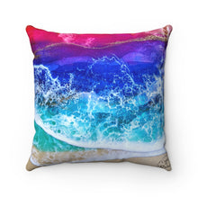 Load image into Gallery viewer, Pink Sunset Wave Polyester Square Pillow
