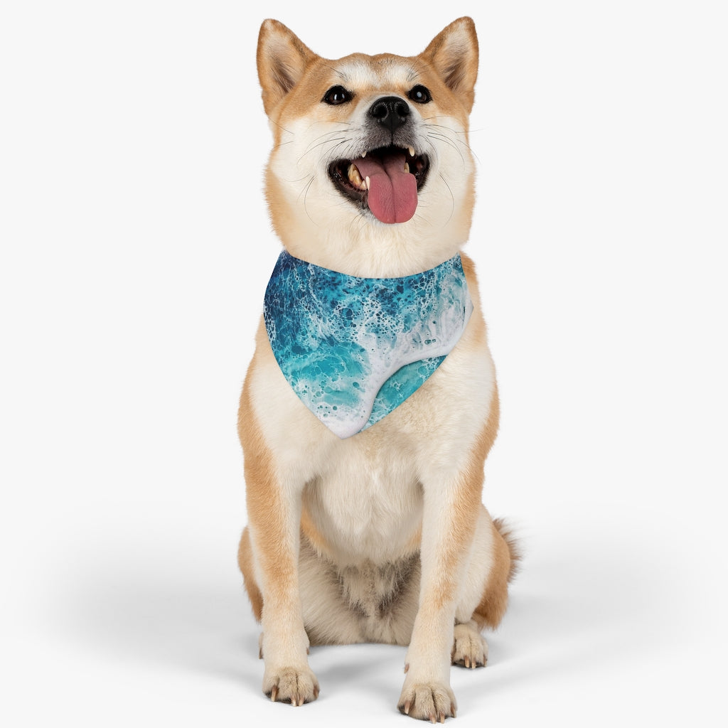 Blue Wave Pet Bandana Collar