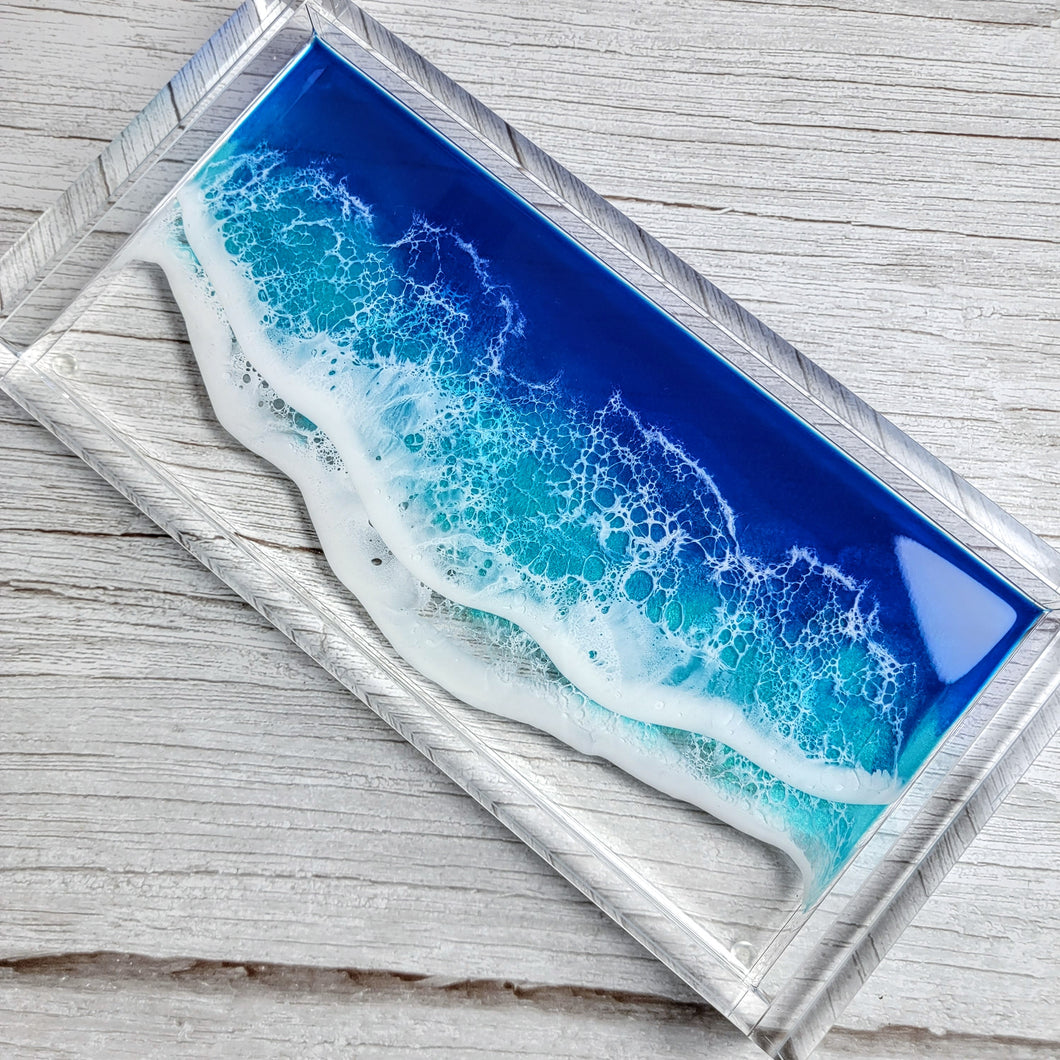 Blue Ocean Wave Acrylic Tray