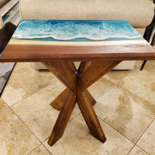 Load image into Gallery viewer, Ocean Wave Walnut Resin Side Table
