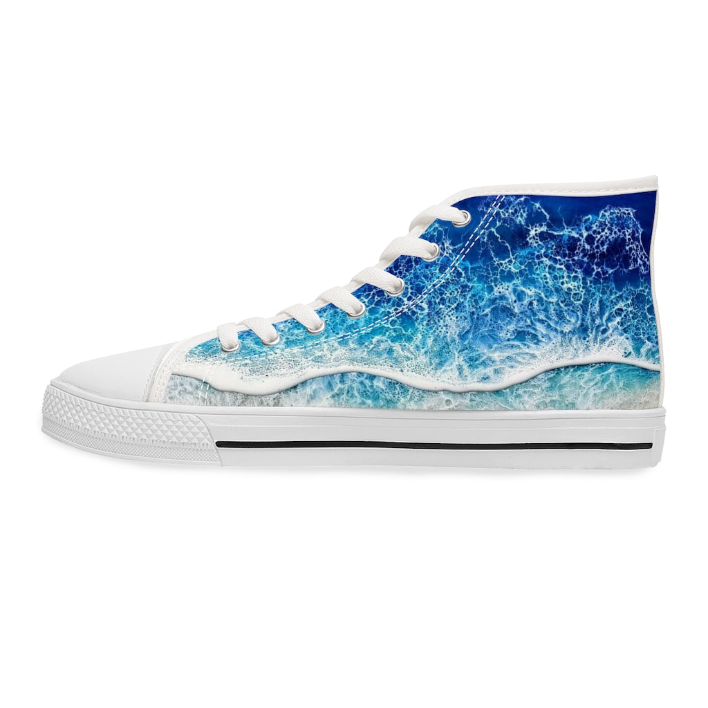 Blue Wave Women's High Top Sneakers