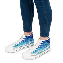 Load image into Gallery viewer, Blue Wave Women&#39;s High Top Sneakers
