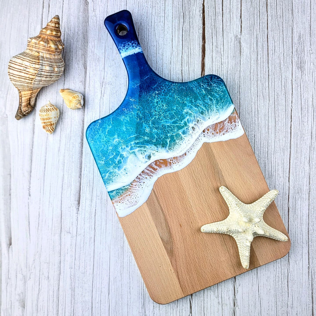 Surfboard Resin Ocean Wave Wood Cutting / Serving /Cheese Board