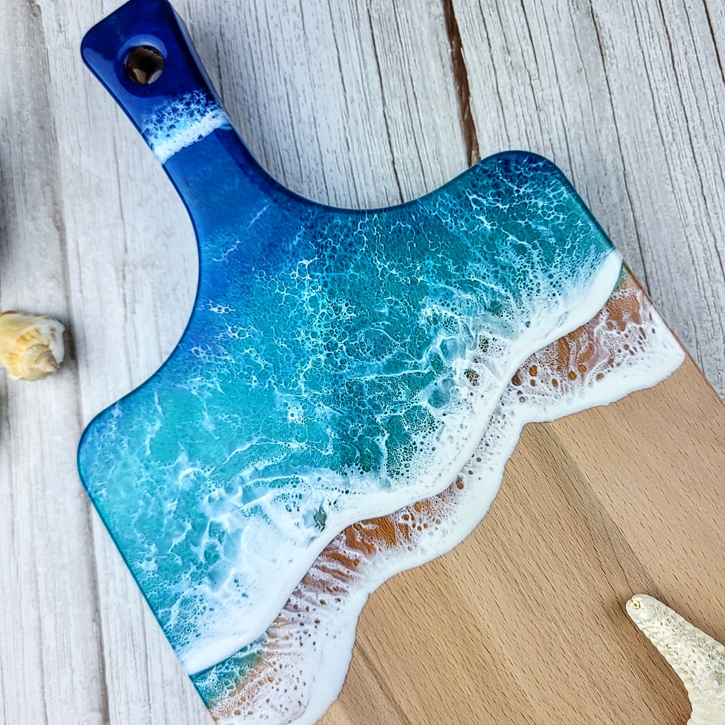 Surfboard Resin Ocean Wave Wood Cutting / Serving /Cheese Board