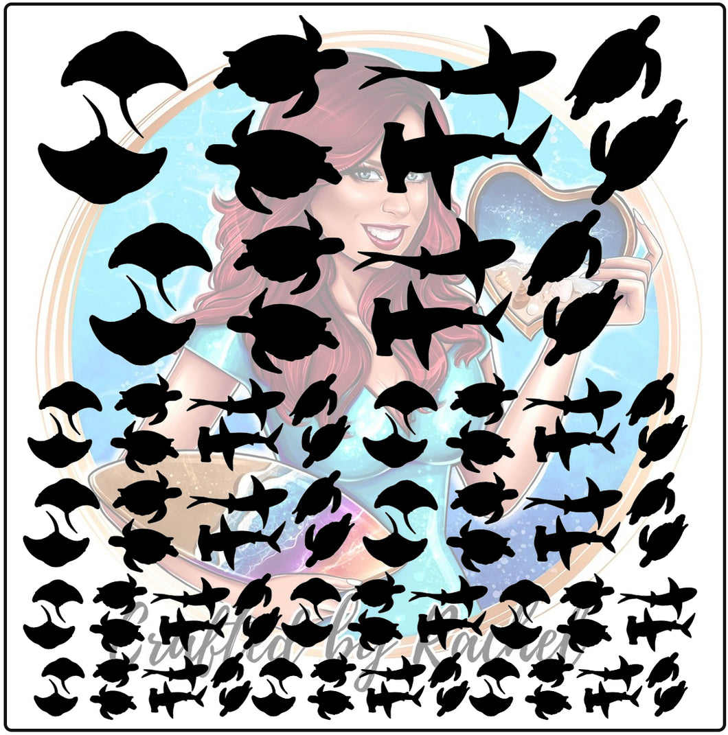 Sharks, Stingrays and Turtles Vinyl Decals