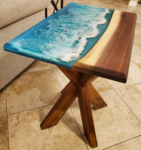 Load image into Gallery viewer, Ocean Wave Walnut Resin Side Table
