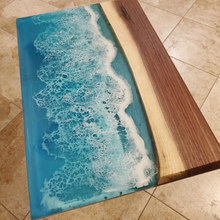 Load image into Gallery viewer, Ocean Wave Walnut Resin Side Table
